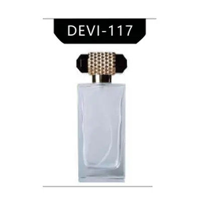 Chai nước hoa thủy tinh chữ nhật nắp đính hạt (DEVI-117) – mã NXG0097