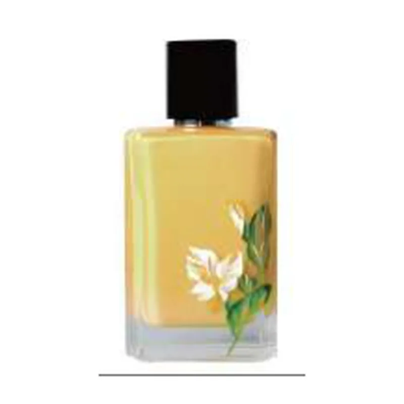 Chai nước hoa thủy tinh vàng in hoa – mã NXG0117