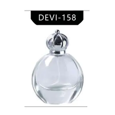 Chai nước hoa thủy tinh tròn nắp vương miện bạc (DEVI-158) – mã NXG0130