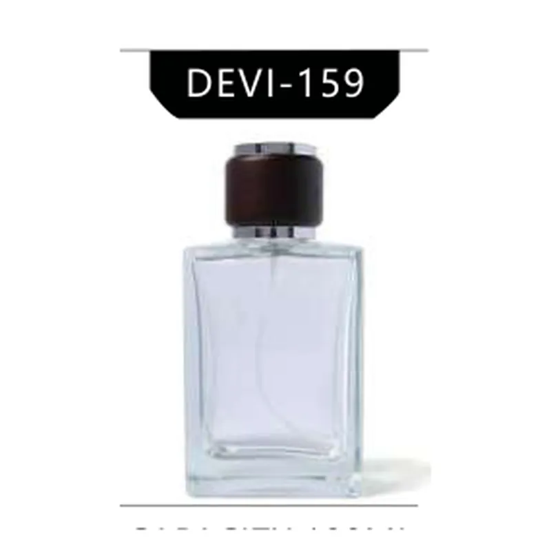 Chai nước hoa thủy tinh vuông nắp nâu 100ml (DEVI-159) – mã NXG0131