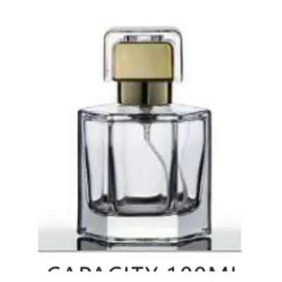 Chai nước hoa thủy tinh vuông quai nắp vàng 100ml – mã NXG0133