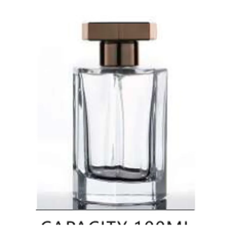 Chai nước hoa thủy tinh trụ vuông nắp nâu 100ml – mã NXG0138