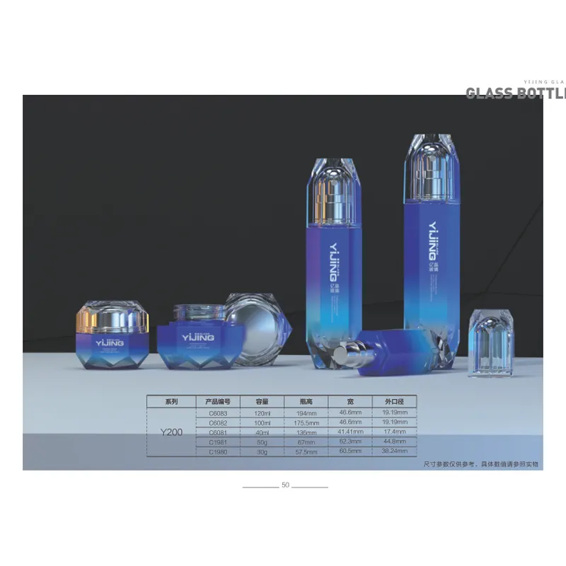 Bộ chai + hũ thủy tinh xanh dương nắp pha lê – mã NXG0160