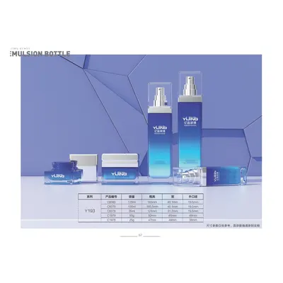 Bộ chai + hũ thủy tinh vuông xanh dương chuyển màu – mã NXG0164