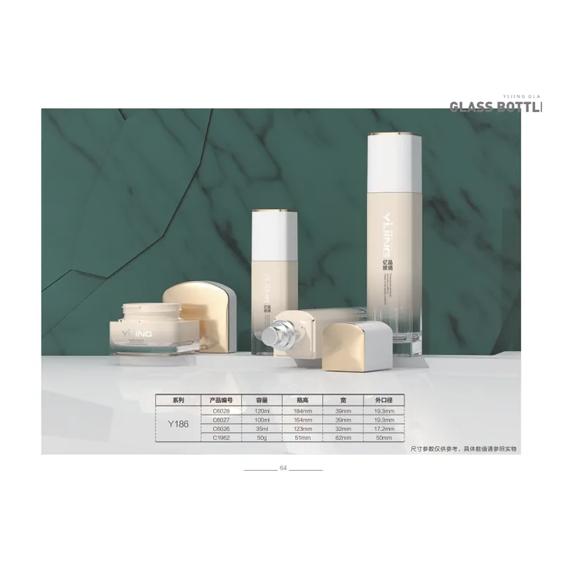 Bộ chai + hũ thủy tinh kem nắp vuông – mã NXG0167