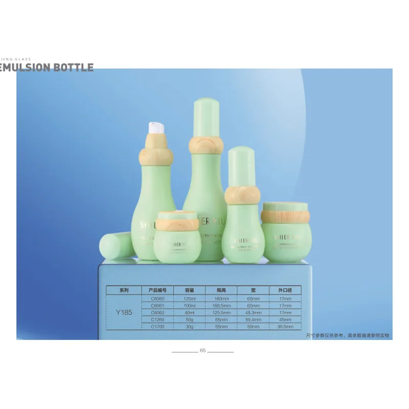 Bộ chai + hũ thủy tinh xanh mint dáng hồ lô – mã NXG0168
