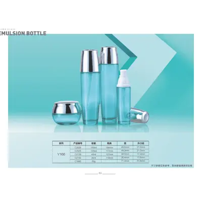 Bộ chai + hũ thủy tinh xanh ngọc nắp bạc – mã NXG0177