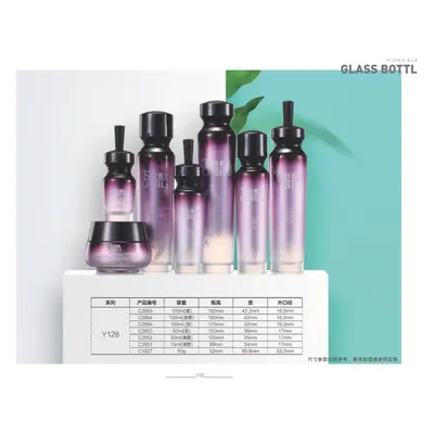 Bộ chai + hũ thủy tinh trắng xanh nắp bạc – ảnh 2