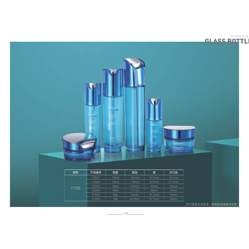 Bộ chai + hũ thủy tinh xanh dương đậm cắt cạnh – mã NXG0191