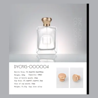 Chai nước hoa thủy tinh 100ml nắp hợp kim vàng (DYCPXS-000004) – mã NXG0219