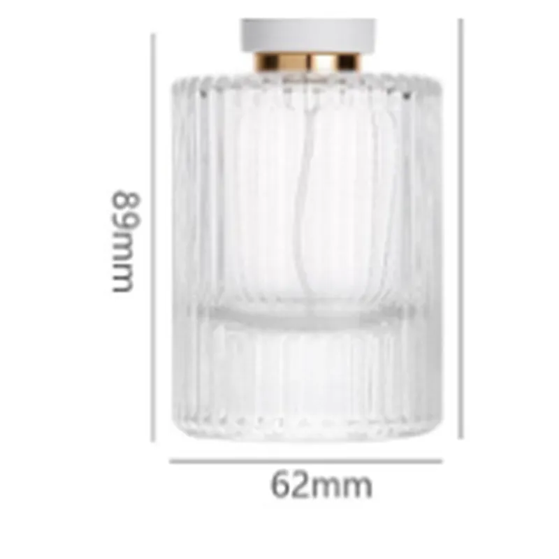 Chai nước hoa thủy tinh vân sọc nắp trắng 89mm – mã NXG0344