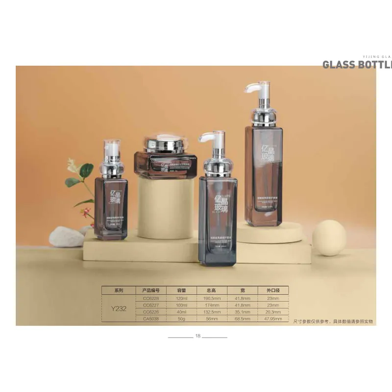 Bộ chai + hũ thủy tinh xám khói – mã NXG0401
