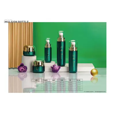 Bộ chai + hũ thủy tinh xanh lục đậm – mã NXG0403
