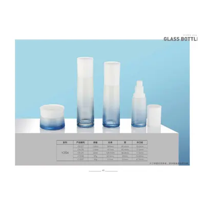 Bộ chai + hũ thủy tinh xanh dương chuyển trắng – mã NXG0409