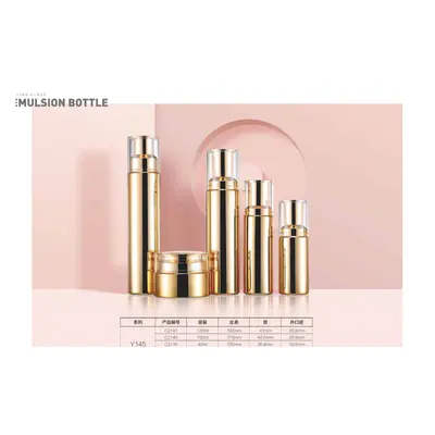 Bộ chai + hũ thủy tinh vàng hồng 100ml – mã NXG0427