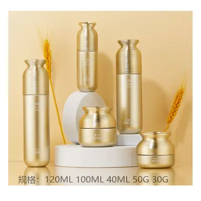 Bộ chai + hũ thủy tinh vàng kim – mã NXG0448