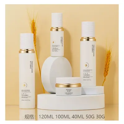 Bộ chai + hũ thủy tinh trắng sứ – mẫu 2 – mã NXG0456