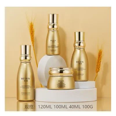 Bộ chai + hũ thủy tinh vàng kim dáng chuông – mã NXG0458