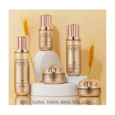 Bộ chai + hũ thủy tinh vàng đồng nắp hoa văn – mã NXG0468