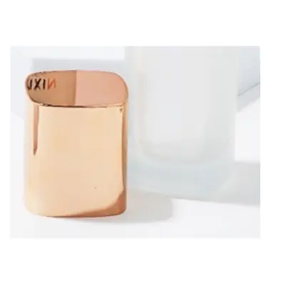 Bộ chai + hũ thủy tinh trắng mờ nắp vàng hồng – ảnh 2