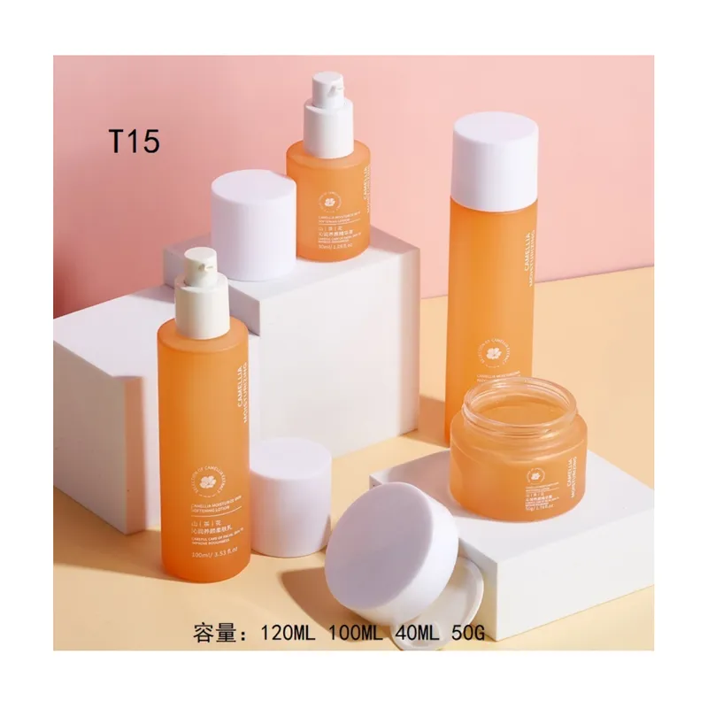 Bộ chai + hũ thủy tinh cam T15 – mã NXG0481