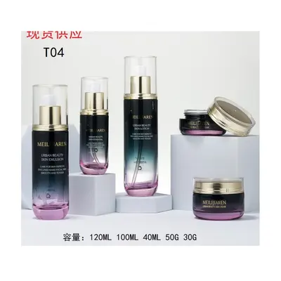 Bộ chai + hũ thủy tinh đen tím chuyển màu T04 – mã NXG0496