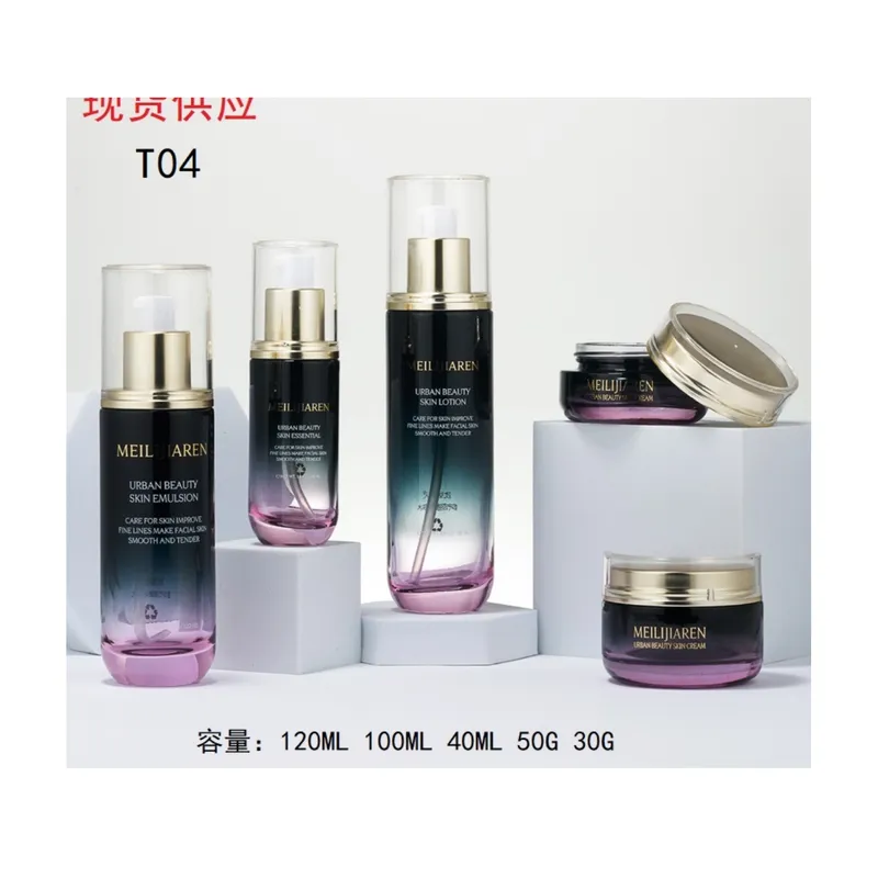 Bộ chai + hũ thủy tinh đen tím chuyển màu T04 – mã NXG0496