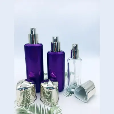 Bộ chai xịt thủy tinh + hũ kem tím nắp bạc 120ml – ảnh 3