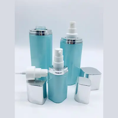 Bộ chai xịt thủy tinh + hũ kem xanh ngọc vuông nắp bạc 120ml – ảnh 4