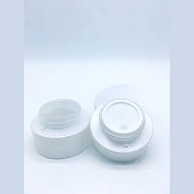 Bộ chai xịt thủy tinh + hũ kem trắng nắp vát vàng hồng 120ml – ảnh 2