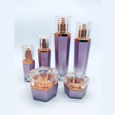 Bộ chai xịt thủy tinh + hũ kem tím vuông 110ml – ảnh 2