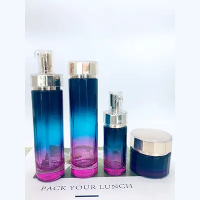 Bộ chai xịt thủy tinh + hũ kem xanh hồng chuyển màu 120ml – mã NXG0614