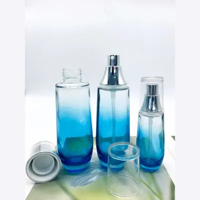 Bộ chai xịt thủy tinh + hũ kem xanh dương chuyển trắng 120ml – ảnh 2