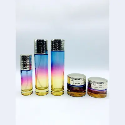 Bộ chai xịt thủy tinh + hũ kem cầu vồng chuyển màu 120ml – ảnh 4