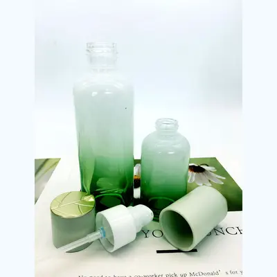 Bộ chai xịt thủy tinh + hũ kem xanh lá chuyển màu 120ml – ảnh 2