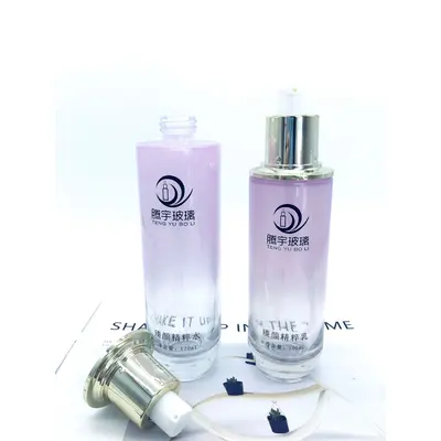 Bộ chai xịt thủy tinh + hũ kem tím nhạt nắp bạc 120ml – ảnh 3