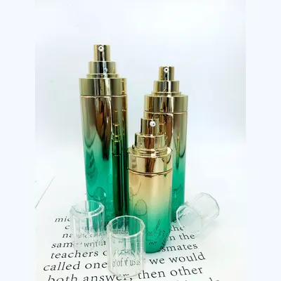 Bộ chai xịt thủy tinh + hũ kem xanh lá vàng nắp vàng 120ml – ảnh 3