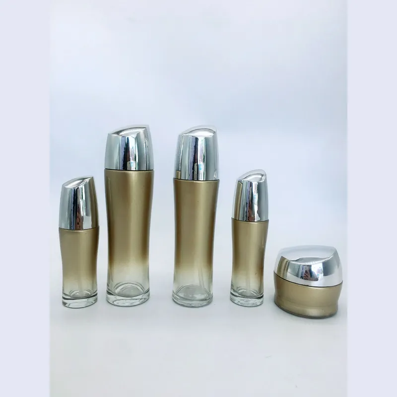 Bộ chai thủy tinh vàng champagne 120/100/40ml – mã NXG0626