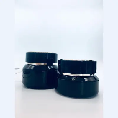 Bộ chai xịt thủy tinh + hũ kem đen nắp đen 120ml – ảnh 3