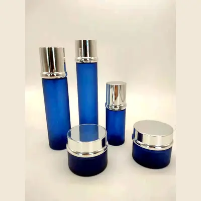 Bộ chai xịt thủy tinh + hũ kem xanh navy mờ nắp bạc 120ml – ảnh 5