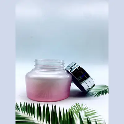 Bộ chai xịt thủy tinh + hũ kem hồng trắng chuyển màu 120ml – ảnh 2