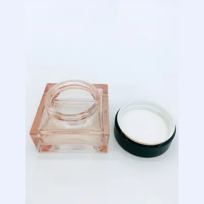 Bộ chai xịt thủy tinh + hũ kem hồng trong vuông nắp đen 120ml – ảnh 5