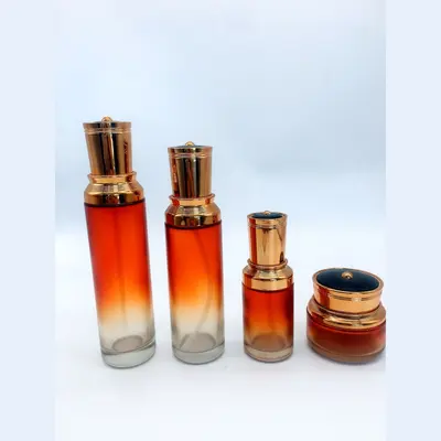 Bộ chai xịt thủy tinh + hũ kem cam đỏ chuyển màu 120ml – ảnh 2