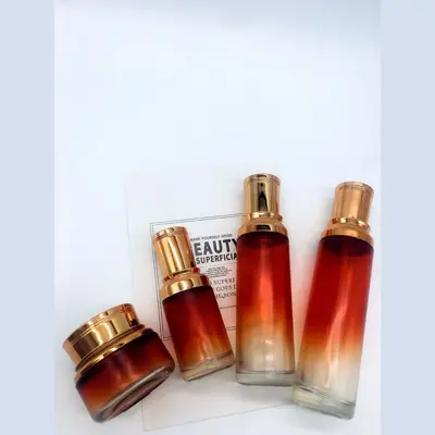 Bộ chai xịt thủy tinh + hũ kem cam đỏ chuyển màu 120ml – ảnh 3