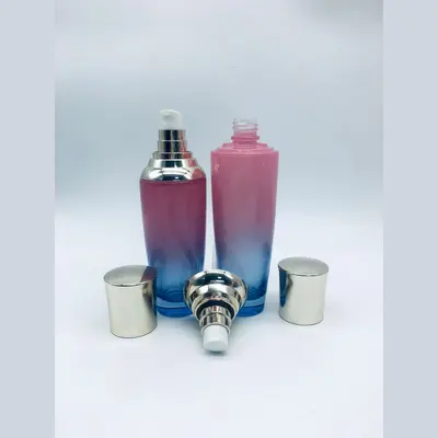 Bộ chai xịt thủy tinh + hũ kem hồng tím chuyển màu 120ml – ảnh 2