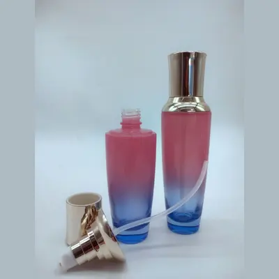 Bộ chai xịt thủy tinh + hũ kem hồng tím chuyển màu 120ml – ảnh 3