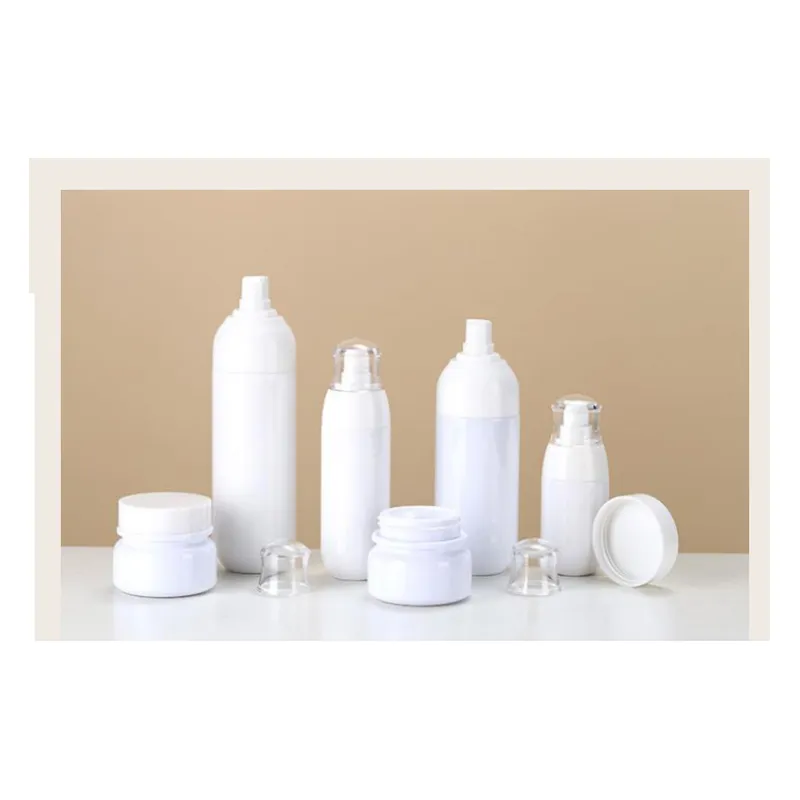 Bộ chai lotion và hũ kem nhựa trắng – mã NXH0009
