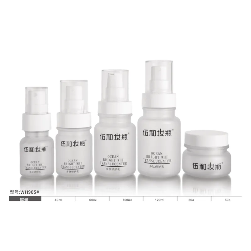 Bộ chai + hũ acrylic trắng 120ml–30ml – mã NXH0031