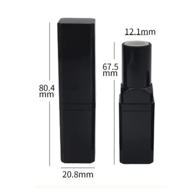 Vỏ son thỏi vuông đen 80mm – mã NXM0037