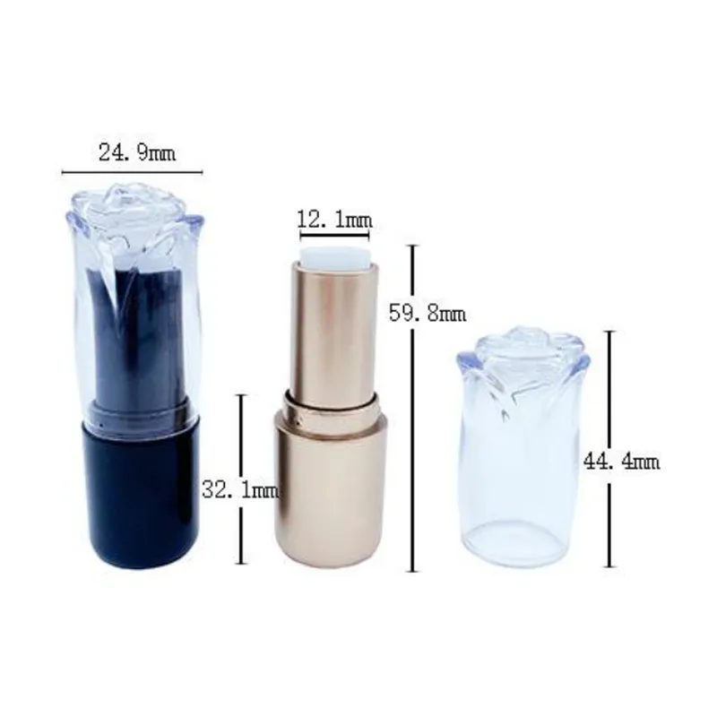 Vỏ son thỏi xanh navy nắp hoa hồng 3.5g – mã NXM0071